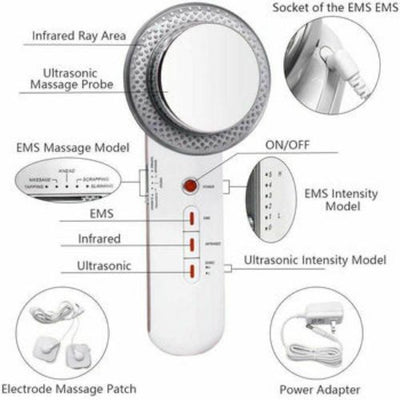 3 in 1 Body Shaping Massage Ultrasonic Fat Burning Weight Loss for Skin Care Hip