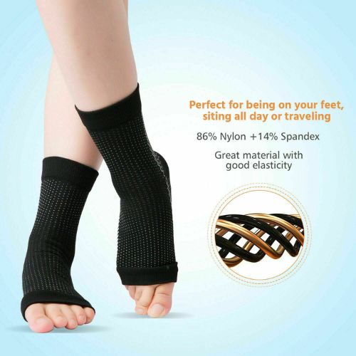 Copper Infused Compression Socks Planter Fasciitis Ankle Support Pain Relief  ca