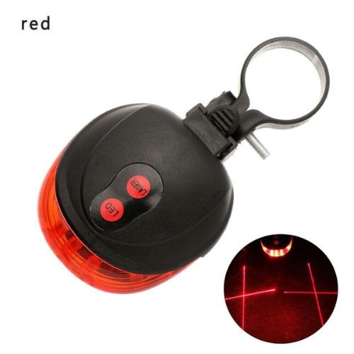 Bicycle Tail Light Rear 2 Laser + 5 LED Night Flashing Bike Safety Warning Lamps