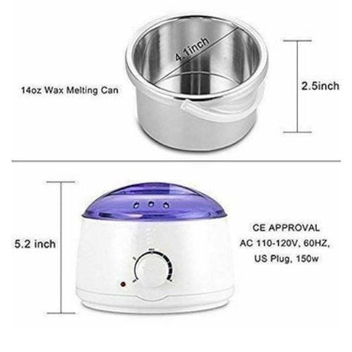 New Wax Warmer Hair Removal Kit with Hard Wax Beans and Wax Applicator Sticks CA