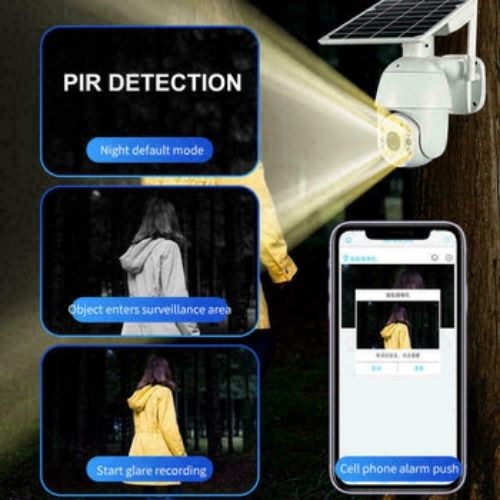 NEW Smart 1080P Solar Camera Waterproof WiFi PIR Alarm PTZ Night Vision IP CCTV