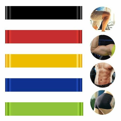 New Resistance Loop Bands For GYM Fitness Strength Yoga Exercise 5 In One Pack