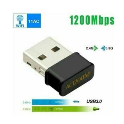 1200Mbps Dual Band 2.4G 5G Wireless Nano USB WiFi Adapter for Desktop Win CA