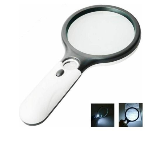 45X Handheld Magnifying Glass with 3 LED Light Magnifier Jewelry Loupe Lens CA