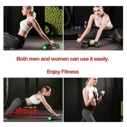Ab Roller Machine Gymwar Fitness 4 wheeler Home Workout Exercise Equipment Green