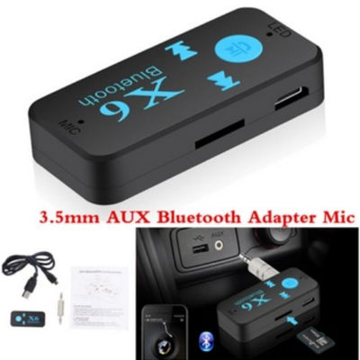 Wireless Bluetooth 3.5mm AUX Audio Stereo Music Home Car Receiver Adapter Mic