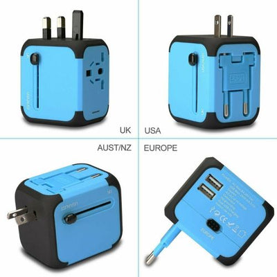 Universal International Travel Adapter 2 USB Power Plug  for 250 country