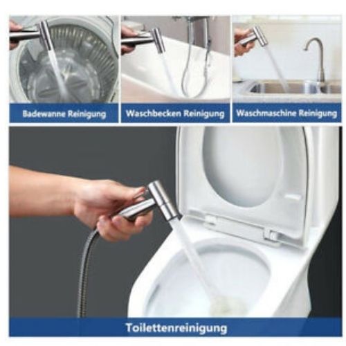 Handheld Bidet Toilet Sprayer Stainless Steel Bathroom Self Cleaning Spray Tool