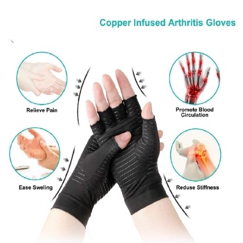 Copper Compression Gloves Arthritis  Carpal Tunnel Hand Wrist Brace Support US