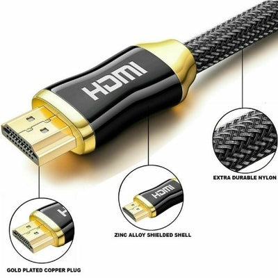 4K Ultra HD Premium HDMI Cable V2.0 3D High Speed Zinc Braided 2m 3m 5m 10m 15m