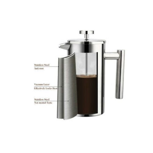 Stainless Steel French Press Coffee Maker 800ml Easy Clean Tea Pot with Filter