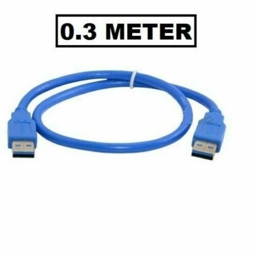 USB Cable A Male To A Male Plug Shielded 5Gbps High Speed 2.0 Lead Black 28 AWG