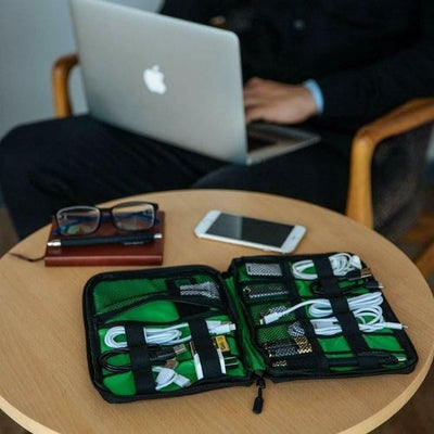 USB Drive Organizer Quality Bag Portable Insert Case Electronic (9.5 x 7 inch)