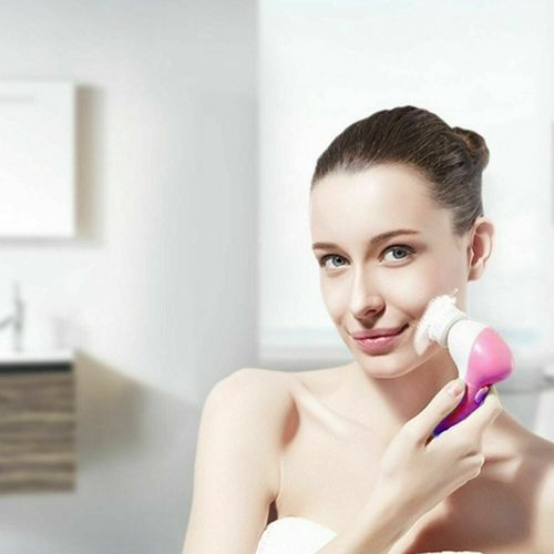 Protable 5in1 Multifunction Electric Face Facial Cleansing Brush Skin Care Clean