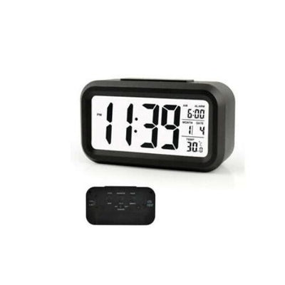 Digital Alarm Clock Large LCD Display Thermometer Smart Night Light Back Light