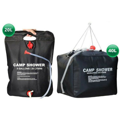 20L/40L Foldable Solar Energy Heated Water Bag Camp PVC Shower Outdoor Travel