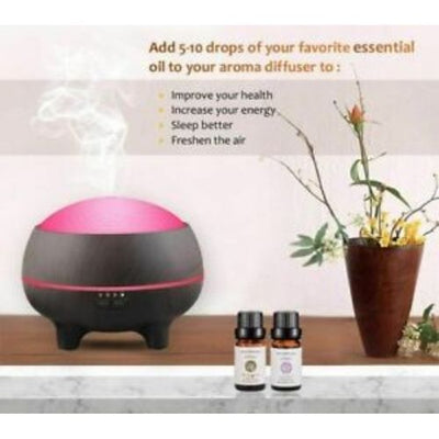 Aroma Diffuser With Bluetooth Speaker + Essential Oils For Aroma Diffuser (6pcs)