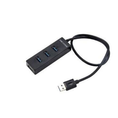 4 Port USB 3.0 Hub 5Gbps Portable Compact for PC Mac Laptop Notebook Desktop BK