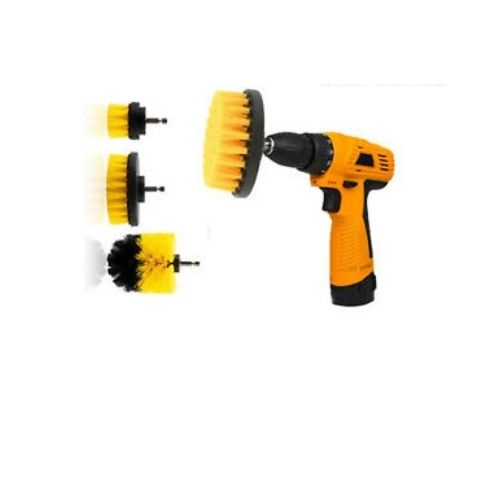 3Pcs Electric Drill Brush Kit Plastic Round Power Scrubber for Bathroom Tub Home