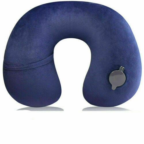 Memory Foam Inflatable Travel Pillow for Adult Plane Flight Neck Head Rest CA