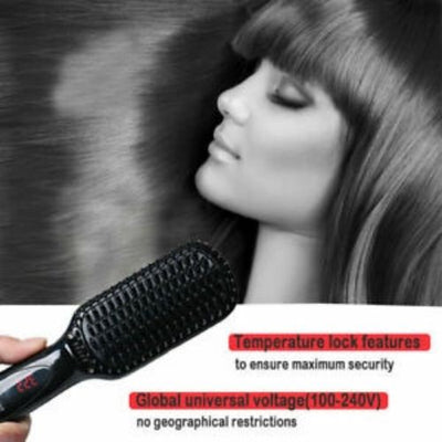 Electric Quick Heated Beard Straightener Brush Hair Comb Curling For Men,Women ~