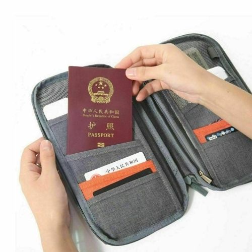 Travel Wallet Passport Holder Credit Card Case Document Ticket Organizer Bag CA