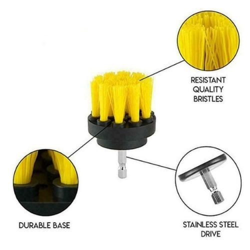 Electric Brush Scrubber Car Tires Cleaning Drill Kit For Carpet Glass 3Pcs/Set