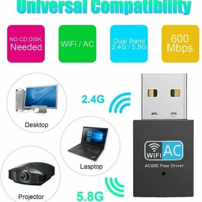 300Mbps Wireless USB Adapter Wifi Network LAN Card Dongle 802.11 For Windows CA