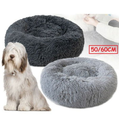 New Soft Comfy Round Faux Fur Pet Cat Dog Bed Cat Calming Cuddler Bed Indoor CA