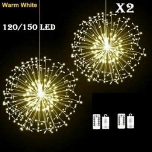 Firework Hanging Fairy LED Light 120/150 Powered Colors Home,Garden Outdoor x2