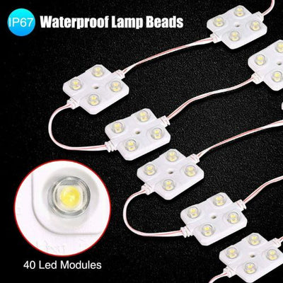 20Pcs 40 Led White Interior Lights Kit Ceiling Van Trailer Lorries Sprinter Boat