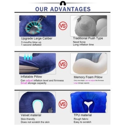 Air Travel Car Pillow Soft Inflatable Cushion Neck Support Pillow flight Sleep