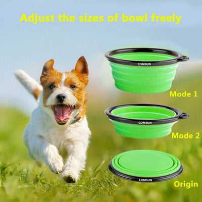 Collapsible Silicone Cat Dog Pet Feeding Bowl Water Dish Feeder Travel Portable