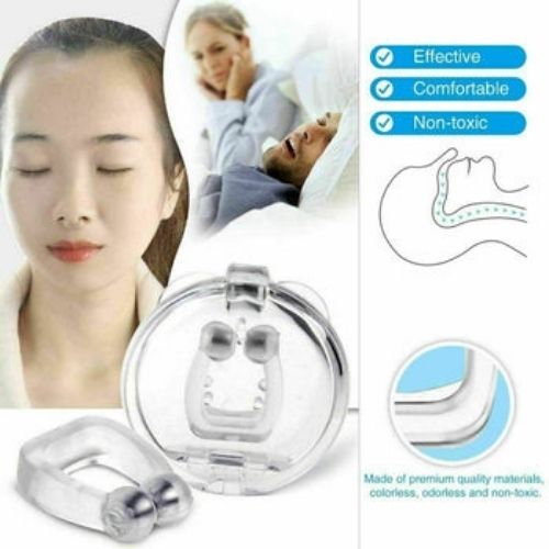 Silicone Magnetic Anti Snore Stop Snoring Nose Clip Sleep Aid w/Case