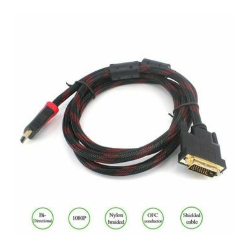 HDMI to DVI Cable Male DVI-D for LCD Monitor Converter Adapter Cable Projectors