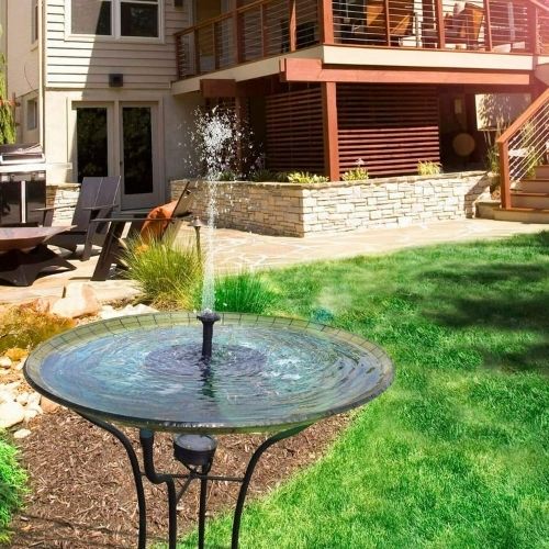 New Outdoor Solar Powered Floating Bird Bath Water Fountain Pump Garden US