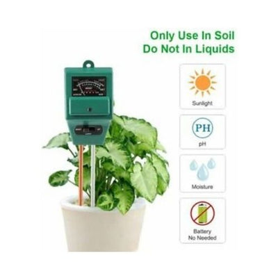 3 in 1 Soil PH Tester Water Moisture Test Meter Kit For Garden Plant Flower CA