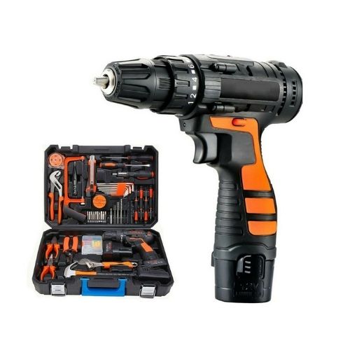 112pcs Power Tool Combo Kit Accessories Toolbox Household cordless Repair wood