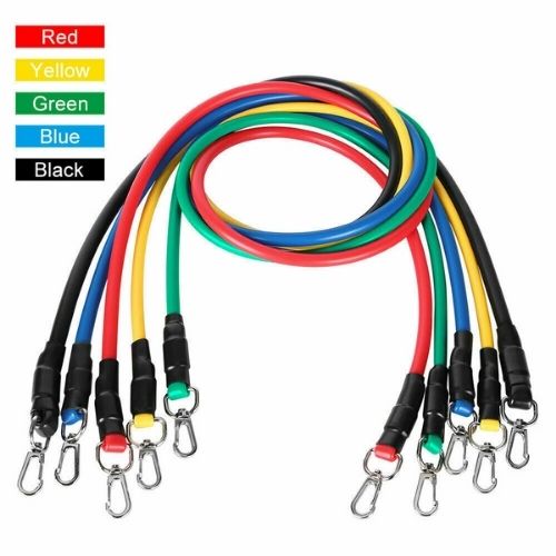 11pcs Resistance Band Set Yoga Pilates Tube Workout Bands Fitness Heavy Duty CA