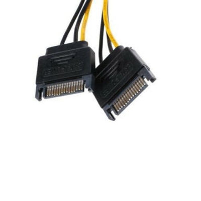 Dual SATA Power to 6Pin PCI-E Cable Converter Wire for PCI Express Video Card