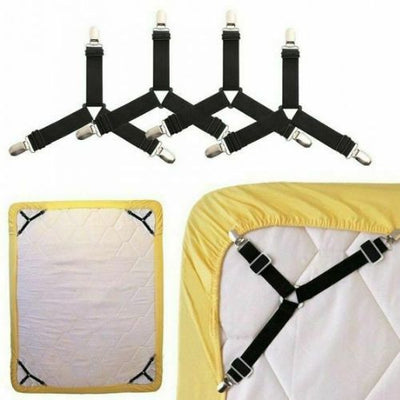 Bed Suspender Straps Mattress Fastener Holder Triangle Gripper Sheet Clips CA