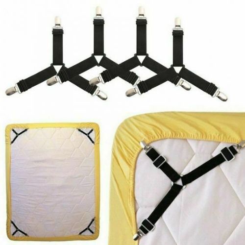 Bed Suspender Straps Mattress Fastener Holder Triangle Gripper Sheet Clips CA