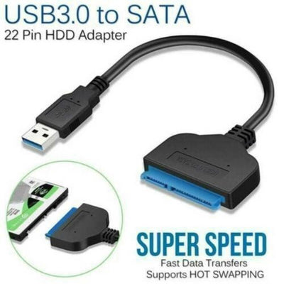 USB 3.0 to SATA 2.5" Hard Drive HDD SSD Adapter Converter Cable 22Pin UASP