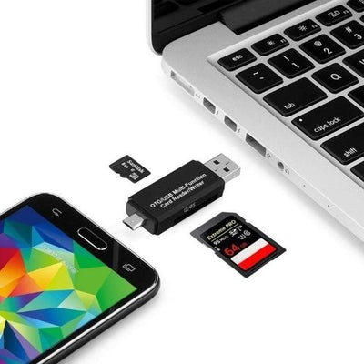 USB SD Card Reader + Micro USB Memory OTG Adapter For TF SD SDXC SDHC MMC
