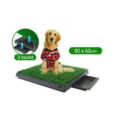 Indoor Dog Pet Potty Training Grass Mat Portable Toilet Large Loo Pad with Tray