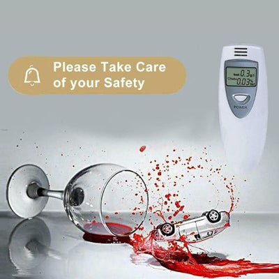 2Pcs New Mini Digital LCD Alcohol Breath Tester Breathalyzer Police Accurate CA