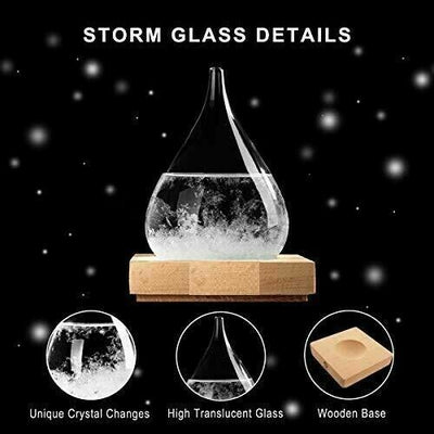 Storm Glass Weather Predictor Creative Forecaster Bottles Barometer Wood Crafts