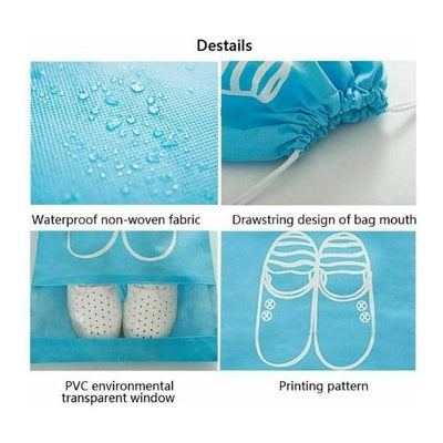 10PCS Portable Dustproof Drawstring Home Travel Pouch Shoe Storage Bag Organizer