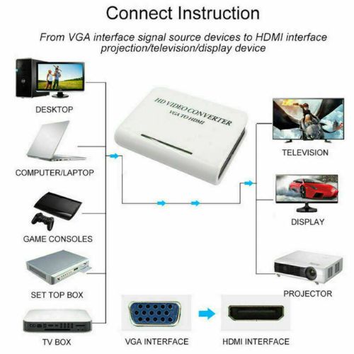 High Performance HDMI to VGA HD Video Converter Adapter with Audio Supports 480p