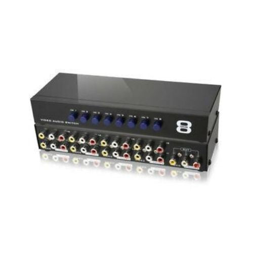 AV Switch Box Composite Selector 8 Port RCA Audio Video 8 In 1 Out To TV